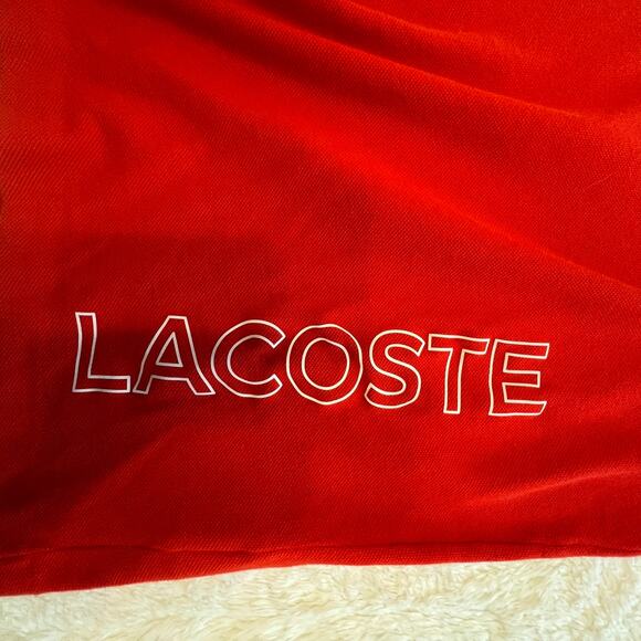 Lacoste Men's Collared Short Sleeve Shirt Red Big Logo Polo Golf Shirt Size 4XL - Picture 7 of 7